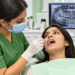 Dental X-ray showing an impacted wisdom tooth